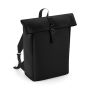 Matte PU Roll-Top Backpack Sort