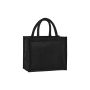 Natural starched jute midi tote Svart