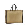 Natural starched jute market shopper Natural/Black