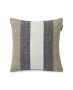 Vertical Striped Cotton Pillow Cover Beige/Gray