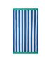 Striped Cotton Terry Beach Towel 100x180 cm blue-white-green