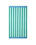 Striped Cotton Terry Beach Towel 100x180 cm green-white-blue
