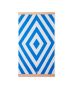 Graphic Cotton Velour Beach Towel 100x180 cm blue-white-beige
