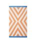 Graphic Cotton Velour Beach Towel 100x180 cm beige-white-blue