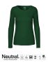 Dame T-skjorte med lange ermer bottle green