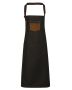Division Bib Apron Black Denim/Lys brun