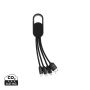 4-in-1 kabel med karabinkrok Svart