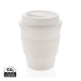 Gjenbrukbar kaffekopp med skrulokk 350ml Hvit