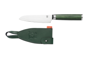 SKARVET SMARAGD DAMASK SANTOKU GRØNNSAKSKNIV