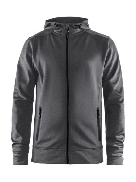 Noble Full Zip Hood M Darkgrey Melange