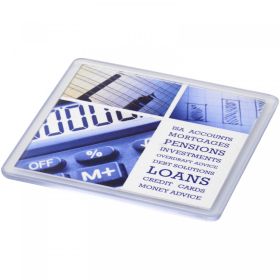 Ellison firkantet plastbrikke med papirinnsats Transparent