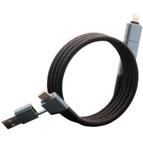 SCX.design C52 100 W 4-i-1 rPET magnetisk ultrarask ladekabel  Grå