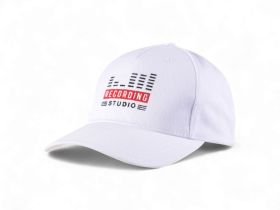 Caps i bomullstwill med 5 paneler og metallspenne