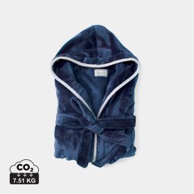 VINGA Louis plysj GRS RPET morgenkåpe S/M Marineblå