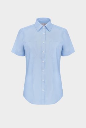 Sofia short sleeve skjorte - hvit Lyseblå