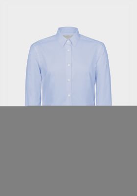 Frida long sleeve skjorte - hvit Lyseblå