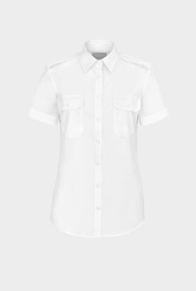 Frida short sleeve pilot skjorte - hvit Hvit