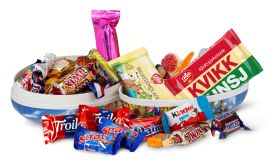 Påskeegg 15 cm IPB og Smågodt ca 400g