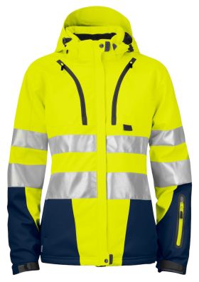6424 Vinterjakke Dame EN ISO 20471 Kl 3/2 Yellow/Navy