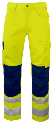 6532 Arbeidsbukse EN ISO 20471 Kl 2 Yellow/Navy