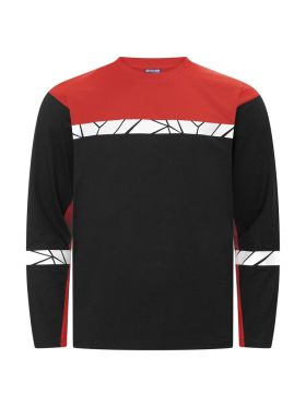 7002 Langermet T-skjorte black-red