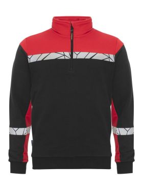 7102 Sweatshirt 1/2 Zip black-red