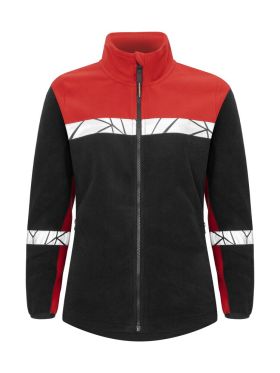 7301 Fleecejakke Dame black-red