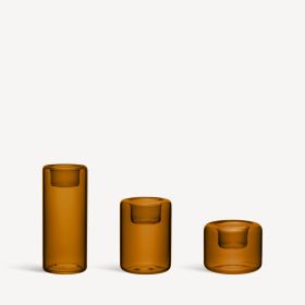 Happy lyslykt, ravfarget, 68, 105, 150 mm, 3-pk