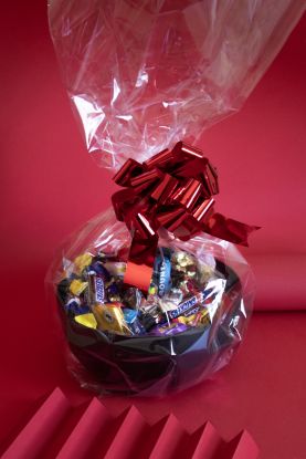 Cellofanpose med skål 1200g - merkevaregodt