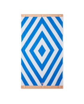 Graphic Cotton Velour Beach Towel 100x180 cm blue-white-beige