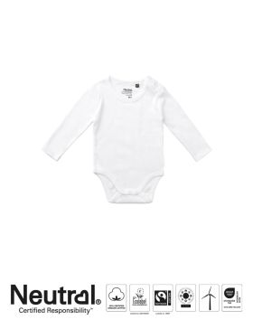 Babybody med lange ermer white