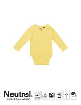 Babybody med lange ermer dusty yellow