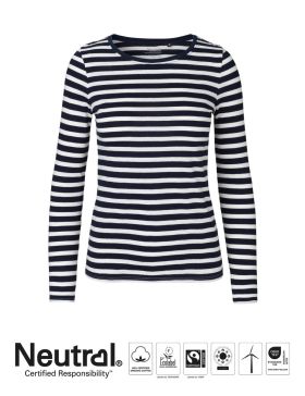 Dame T-skjorte med lange ermer Blå