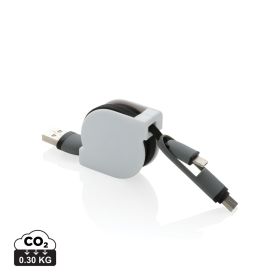 3 i 1 uttrekkbar kabel Svart
