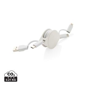 RCS standard resirkulert plast og TPE4 i 1 ladekabel hvit