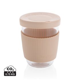 Ukiyo glass i borosilikat med silikonlokk og cover Brun