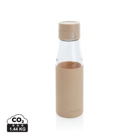 Ukiyo glass hydration tracking vannflase med cover Brun