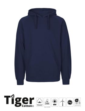 Unisex Tiger Cotton Hoodie Marineblå