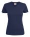 Heavy V-neck T-shirt ladies Navy