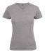 Heavy V-neck T-shirt ladies Grey Melange