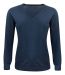 Merino V-Neck Woman Navy