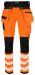 6573 Håndverksbukse Stretch EN ISO 20471 Kl 2 Orange/Black