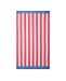 Striped Cotton Terry Beach Towel 100x180 cm cerise-white-blue