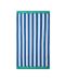 Striped Cotton Terry Beach Towel 100x180 cm blue-white-green