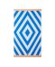 Graphic Cotton Velour Beach Towel 100x180 cm blue-white-beige