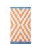 Graphic Cotton Velour Beach Towel 100x180 cm beige-white-blue