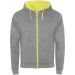 Fuji unisex collegejakke h_grey-flyellow