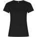 Golden kortermet t-skjorte for dame Solid svart