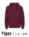 Unisex Tiger Cotton Hoodie bordeaux