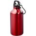 Oregon 400 ml RCS sertifisert resirkulert aluminiumsflaske med karabinkrok Rød
